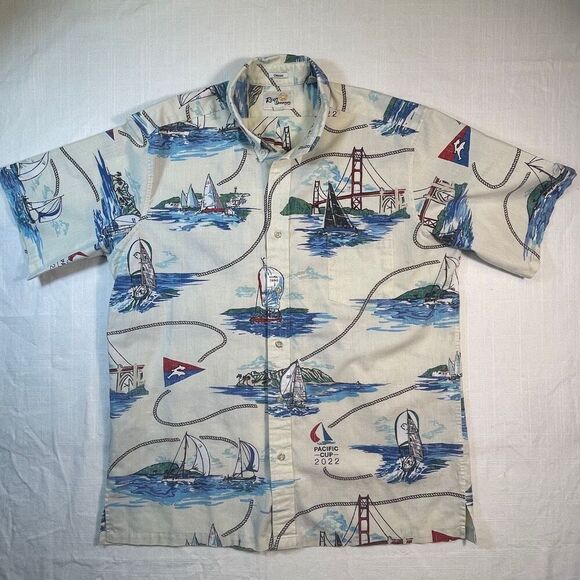 Reyn Spooner Multicolor Classic Pacific Cup Race 2022 Button Up Shirts Large - Picture 1 of 10